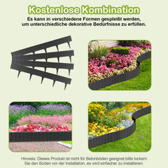 Ikodm Rasenkante Gartenpalisade Rattan-Optik