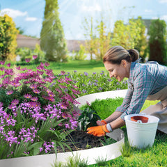 Ikodm Rasenkante Metall Beetumrandung mit Dornen 15cm/18cm Silber