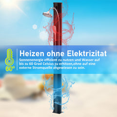 Ikodm 35L Solardusche Gartendusche Inkl. Schutzhaube und Handbrause