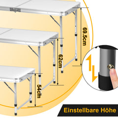 Ikodm Campingtisch Campingschrank Faltbar 2 Fächer
