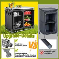 Ikodm Campingküche Campingschrank Faltschrank