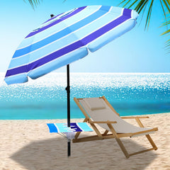 Ikodm Strandschirm Sonnenschirm Ø 213cm mit Tisch