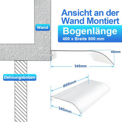 Ikodm Vordach für Haustür 40x80cm Unsichtbare Überdachung
