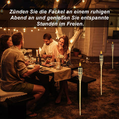 Ikodm Gartenfackel Bambusfackel mit Docht 12er Set