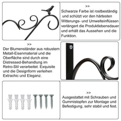 Ikodm Blumenampel Gusseisen Haken Wandhalterung 2 Stück
