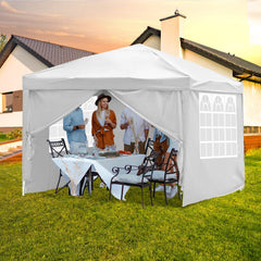 Ikodm Faltpavillon Pop-Up Pavillon mit Seitenwände 3x3m
