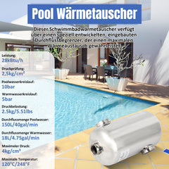 Ikodm Schwimmbad Wärmetauscher Edelstahl 28KW/60KW