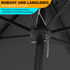 Ikodm Sonnenschirm 2.7m Winkelverstellbar mit/ohne LED