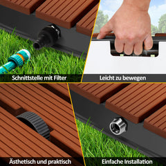 Ikodm Bodendusche Gartendusche mit Fußrad und 22 Kupferdüsen