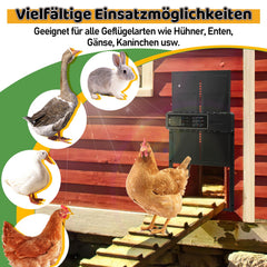 Ikodm Solar Hühnerklappe mit LED, Fernbedienung