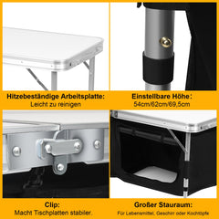 Ikodm Campingtisch Campingschrank Faltbar 2 Fächer