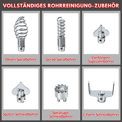 Ikodm Rohrreinigungsmaschine 500W Elektrische Abflussreiniger für 20–120mm Rohre