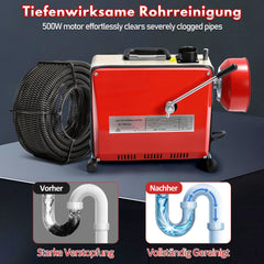 Ikodm Rohrreinigungsmaschine 500W Elektrische Abflussreiniger für 20–120mm Rohre