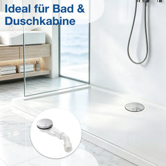 Ikodm Ablaufgarnitur Ø90mm Duschwanne Siphon, 20L/Min Ablaufleistung
