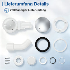 Ikodm Ablaufgarnitur Ø90mm Duschwanne Siphon, 20L/Min Ablaufleistung
