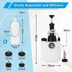 Ikodm Bremsenentlüftungsgerät 3L mit E20-Adapter und Auffangflasche