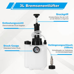 Ikodm Bremsenentlüftungsgerät 3L mit E20-Adapter und Auffangflasche