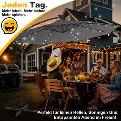 Ikodm Ampelschirm Ø3m Ø3.5m mit Solar LED