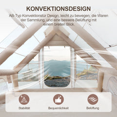 Ikodm Aufblasbares Campingzelt mit Dachfenster 12㎡