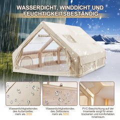 Ikodm Aufblasbares Campingzelt mit Dachfenster 12㎡