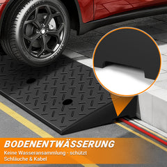 Ikodm 2x Auffahrrampe Anhängerrampe Rollstuhl 10T Bordsteinrampe Voll Gummi 49*30*11cm