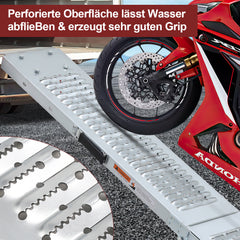 Ikodm 2x Auffahrrampe verzinkt Laderampe Auffahrschiene mit Griff Klappbar 400kg