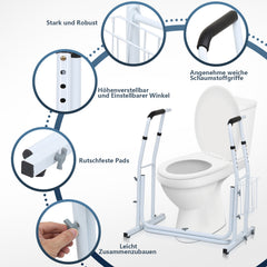 Ikodm WC Aufstehhilfe Toilettenstütze Stützhilfe Höhenverstellbar