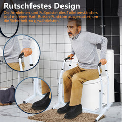 Ikodm WC Aufstehhilfe Toilettenstütze Stützhilfe Höhenverstellbar