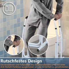 Ikodm WC Aufstehhilfe Toilettenstütze Stützhilfe Höhenverstellbar