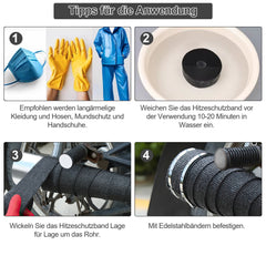Ikodm Hitzeschutzband aus Basaltfaser für Auspuff & Turbolader