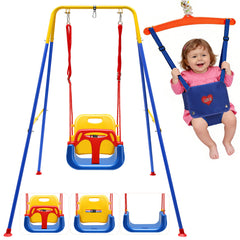 Ikodm Babyschaukel & türhopser Baby 4-in-1 Set mit Gestell - Kinderschaukel
