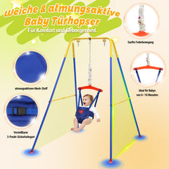 Ikodm Babyschaukel & türhopser Baby 4-in-1 Set mit Gestell - Kinderschaukel