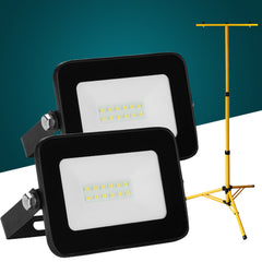 Ikodm Baustrahler LED mit Stativ Arbeitsstrahler 2550LM, HöHenverstellbar
