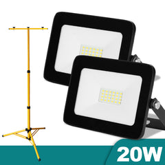 Ikodm Baustrahler LED mit Stativ Arbeitsstrahler 2550LM, HöHenverstellbar