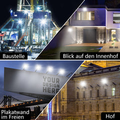 Ikodm Baustrahler LED mit Stativ Arbeitsstrahler 2550LM, HöHenverstellbar