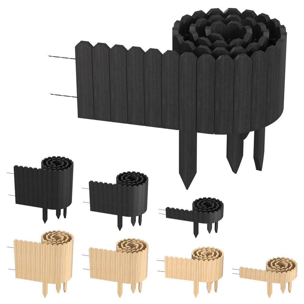 Ikodm Flexible Beeteinfassung aus Holz für Garten & Blumenbeete