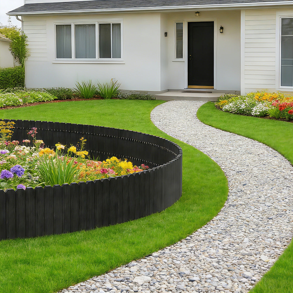 Ikodm Flexible Beeteinfassung aus Holz für Garten & Blumenbeete