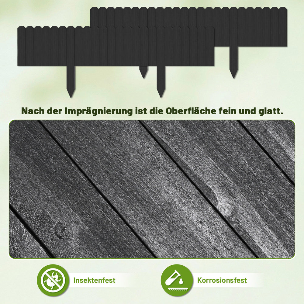Ikodm Flexible Beeteinfassung aus Holz für Garten & Blumenbeete