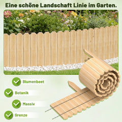 Ikodm Flexible Beeteinfassung aus Holz für Garten & Blumenbeete