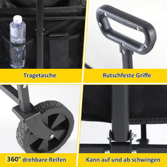 Ikodm Faltbar Bollerwagen Transportwagen 60L