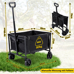 Ikodm Faltbar Bollerwagen Transportwagen 60L