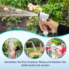 Ikodm Campingdusche 12L Tragbarmit Fusspumpe