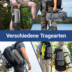 Ikodm Campingdusche 12L Tragbarmit Fusspumpe