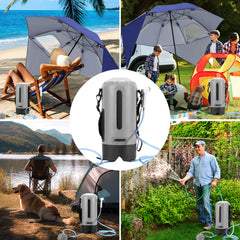 Ikodm Campingdusche 12L Tragbarmit Fusspumpe