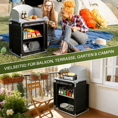 Ikodm Campingküche mit Alu-Arbeitsplatte Outdoor Kochstation