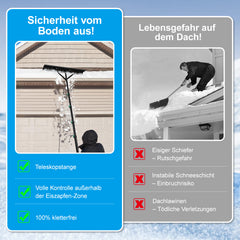 Ikodm Schneeschieber Dachräumer Alu Teleskopierbar 3.6m/4.8m