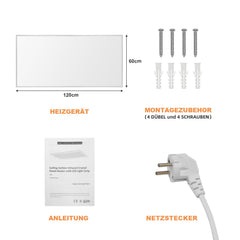 Ikodm Infrarotheizung Elektroheizer Decke WIFI 360/770W