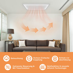 Ikodm Infrarotheizung Elektroheizer Decke WIFI 360/770W