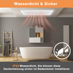 Ikodm Infrarotheizung Elektroheizer Decke WIFI 360/770W
