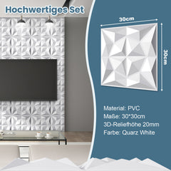 Ikodm 3D Wandpaneele 12 Stück Rund Diamant